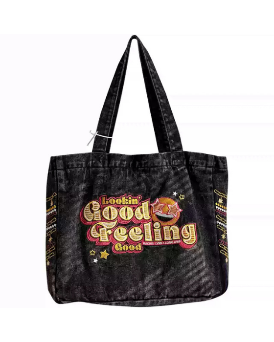ArtiDenim Crossbody – Embroidered Cartoon Canvas Bag