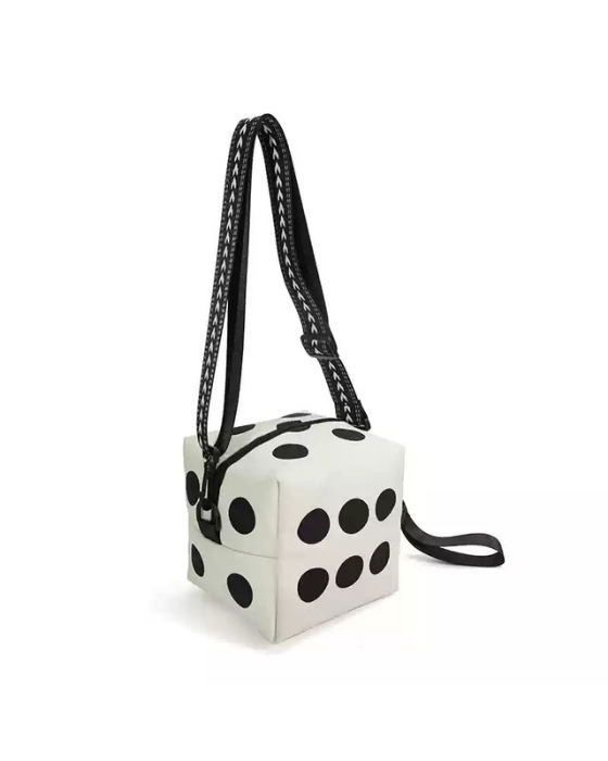 Dice-Shaped Crossbody Bag