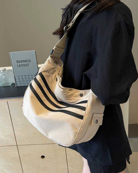 AeroFlex Canvas Stripes Crossbody Bag